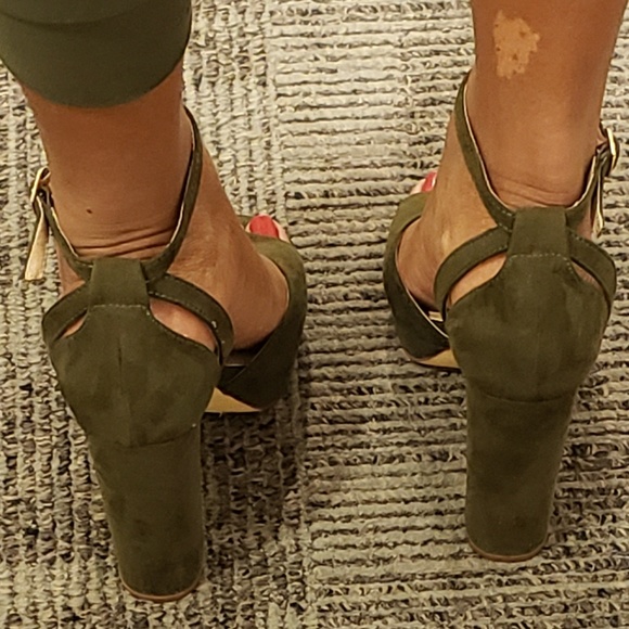 Olive Suede Heels - Picture 3 of 3